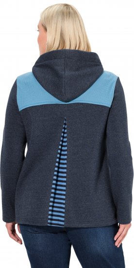 Ulla Popken Waffle Pique Contrast Color Hoodie Navy - Mikiny & mikiny bez kapucne - 