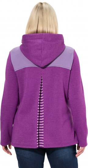 Ulla Popken Waffle Pique Contrast Color Hoodie Dark Purple - Mikiny & mikiny bez kapucne - 