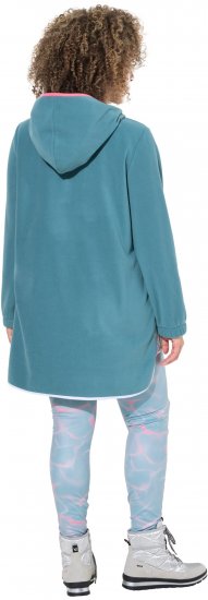 Ulla Popken Floral Detail Fleece Hoodie Ice Green - Mikiny & mikiny bez kapucne - 