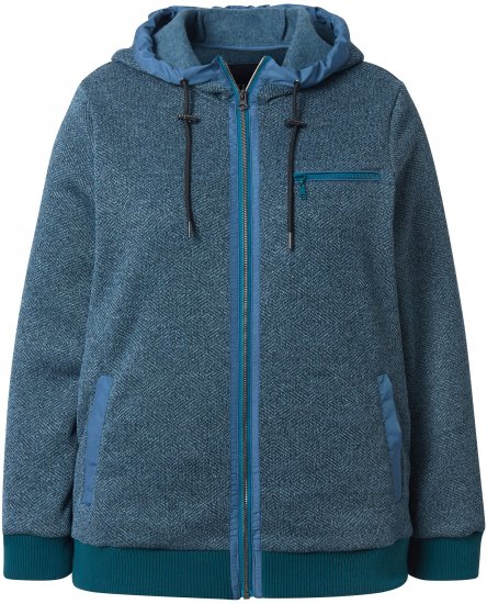 Ulla Popken Fleece-Lined Hoodie Dark Petrol - Mikiny & mikiny bez kapucne - 