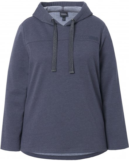 Ulla Popken Lettering GLOWING Hoodie Asphalt Grey - Potlačené tričká pre ženy - 