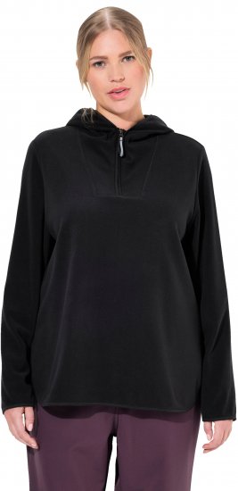 Ulla Popken Fleece Sweatshirt Hoodie Black - Mikiny & mikiny bez kapucne - 