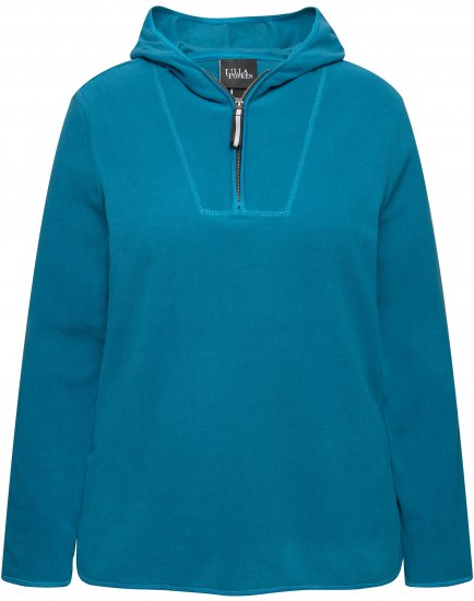 Ulla Popken Fleece Sweatshirt Hoodie Dark Petrol - Mikiny & mikiny bez kapucne - 