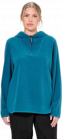 Ulla Popken Fleece Sweatshirt Hoodie Dark Petrol - Mikiny & mikiny bez kapucne - 