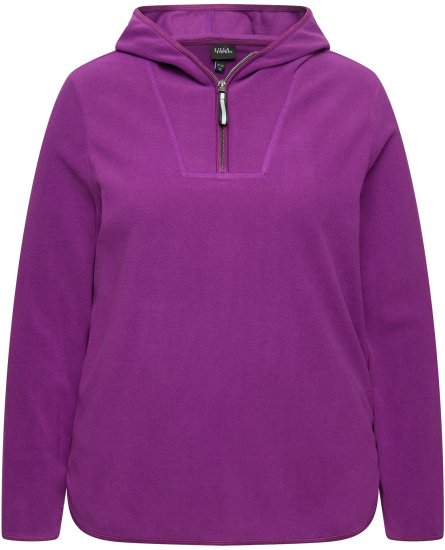 Ulla Popken Fleece Sweatshirt Hoodie Aubergine - Mikiny & mikiny bez kapucne - 