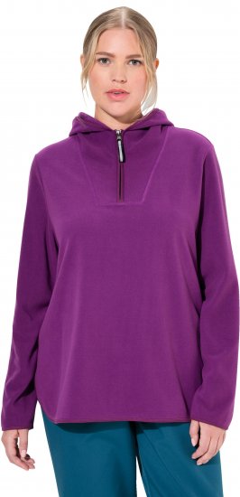 Ulla Popken Fleece Sweatshirt Hoodie Aubergine - Mikiny & mikiny bez kapucne - 