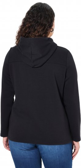 Ulla Popken TRUE Lettering Hoodie Black - Mikiny & mikiny bez kapucne - 