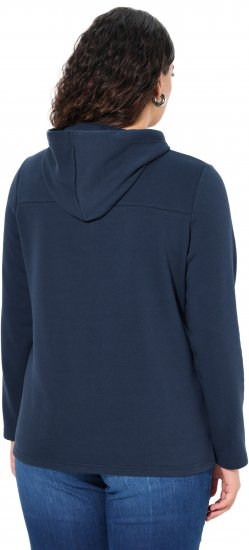 Ulla Popken TRUE Lettering Hoodie Navy Blue - Mikiny & mikiny bez kapucne - 
