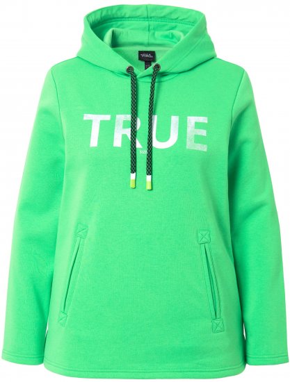 Ulla Popken TRUE Lettering Hoodie Mint Green - Mikiny & mikiny bez kapucne - 