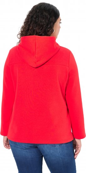 Ulla Popken TRUE Lettering Hoodie Neon Red - Mikiny & mikiny bez kapucne - 