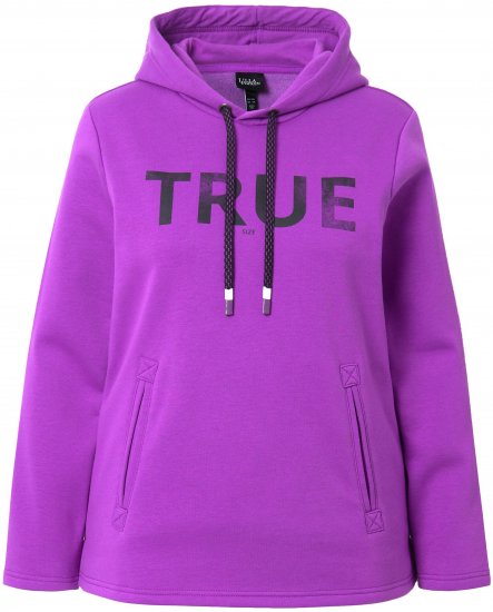 Ulla Popken TRUE Lettering Hoodie Neon Red - Mikiny & mikiny bez kapucne - 