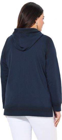 Ulla Popken Decorative Seam Zip-Up Hoodie Navy - Mikiny & mikiny bez kapucne - 