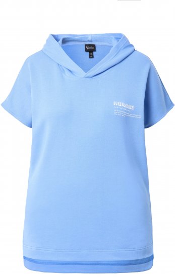 Ulla Popken Quick Drying Short Sleeve Hoodie Light Blue - Mikiny & mikiny bez kapucne - 