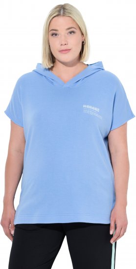 Ulla Popken Quick Drying Short Sleeve Hoodie Light Blue - Mikiny & mikiny bez kapucne - 