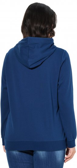 Ulla Popken Applique Lettering Hooded Sweatshirt Dark Blue - Mikiny & mikiny bez kapucne - 