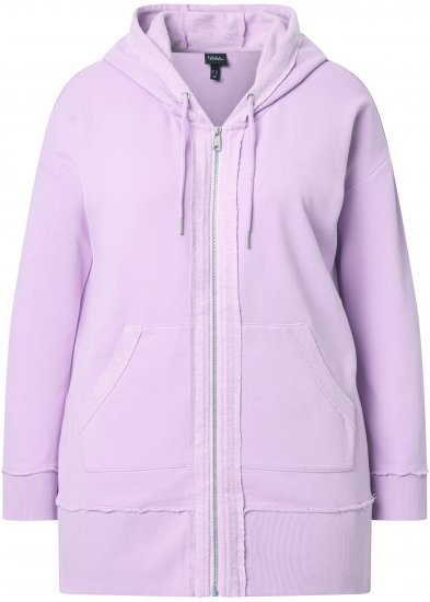 Ulla Popken Decorative Seam Zip-Up Hoodie Lavender - Mikiny & mikiny bez kapucne - 