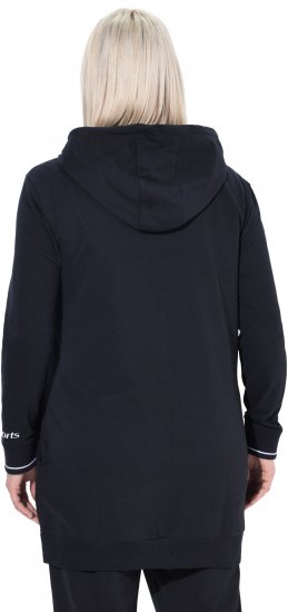 Ulla Popken Contrast Piping Zip-Up Hoodie Black - Mikiny & mikiny bez kapucne - 