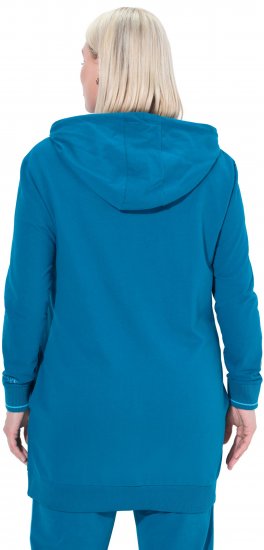 Ulla Popken Contrast Piping Zip-Up Hoodie Smoke Blue - Mikiny & mikiny bez kapucne - 