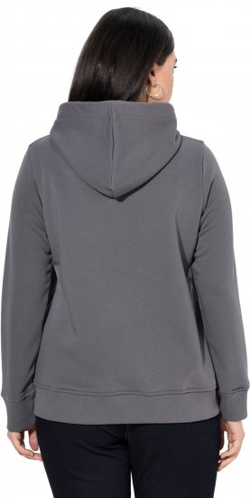 Ulla Popken Relaxed Fit Long Sleeve Hoodie Graphite Grey - Mikiny & mikiny bez kapucne - 