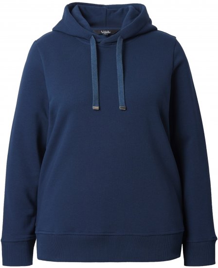 Ulla Popken Relaxed Fit Long Sleeve Hoodie Navy - Mikiny & mikiny bez kapucne - 