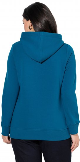 Ulla Popken Relaxed Fit Long Sleeve Hoodie Cerulean - Mikiny & mikiny bez kapucne - 