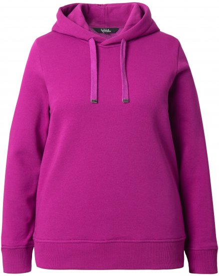 Ulla Popken Relaxed Fit Long Sleeve Hoodie Berry - Mikiny & mikiny bez kapucne - 
