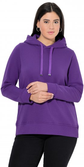 Ulla Popken Relaxed Fit Long Sleeve Hoodie Deep Violet - Ulla Popken - 