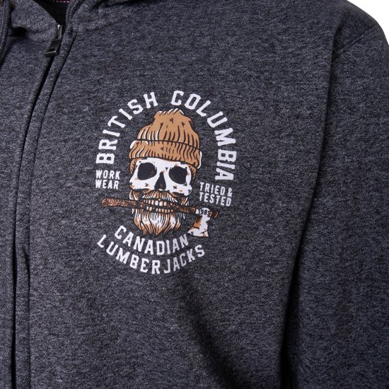 Kam Jeans 7086 British Columbia Chain Yarn Hoodie Jet Black - Mikiny & mikiny bez kapucne - Mikiny & Mikiny s Kapucňou 2XL-12XL