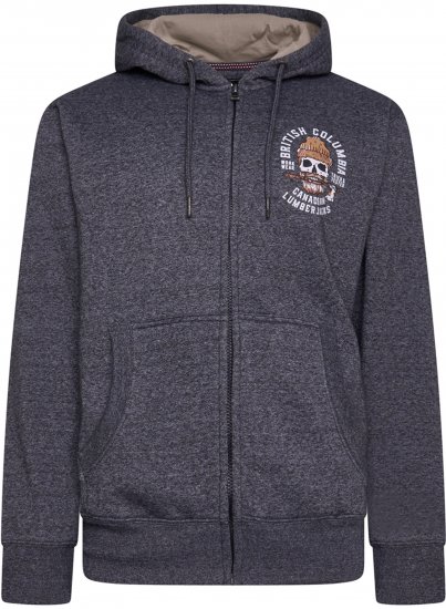 Kam Jeans 7086 British Columbia Chain Yarn Hoodie Jet Black - Mikiny & mikiny bez kapucne - Mikiny & Mikiny s Kapucňou 2XL-12XL