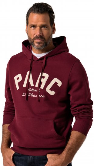 JP1880 Hoodie with Embroidery Aubergine - Mikiny & mikiny bez kapucne - Mikiny & Mikiny s Kapucňou 2XL-12XL