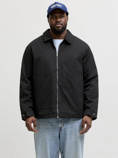Jack & Jones Winson Worker Jacket Black - Bundy - Bundy Nadmerné Veľkosti 2XL-8XL