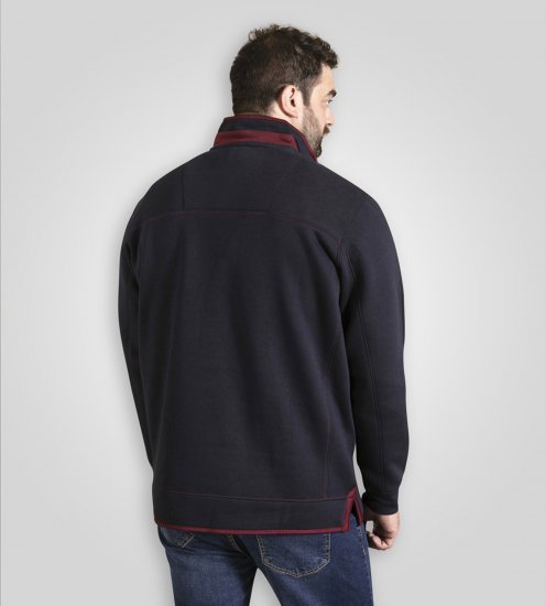 Duke Leicester Quarter Neck Fleece Sweatshirt Navy TALL - TALL mikiny - 