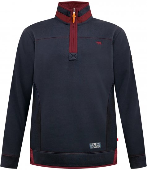 Duke Leicester Quarter Neck Fleece Sweatshirt Navy - Mikiny & mikiny bez kapucne - Mikiny & Mikiny s Kapucňou 2XL-12XL