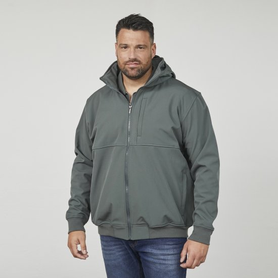 North Latitude 61301 Softshellová Bunda s Odnímateľnou Kapucňou Tmavozelená - Bundy - Bundy Nadmerné Veľkosti 2XL-8XL