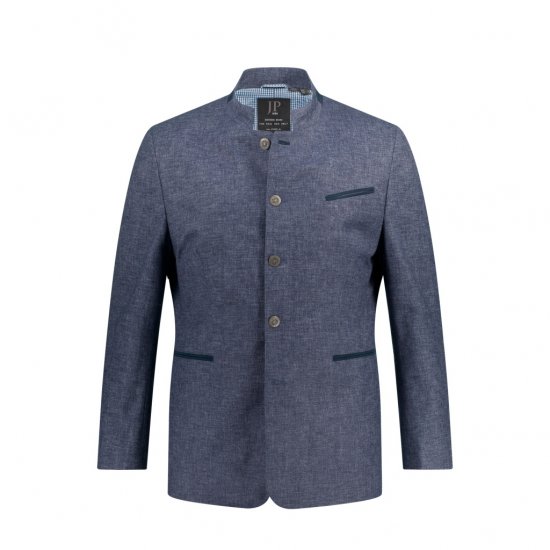 JP1880 Traditional Jacket Linen Blend Navy - Bundy - Bundy Nadmerné Veľkosti 2XL-8XL