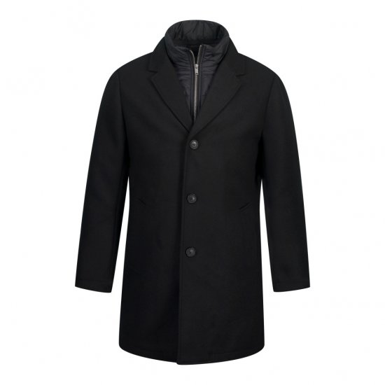 JP1880 Coat Wool Blend Quilted Black - Bundy - Bundy Nadmerné Veľkosti 2XL-8XL
