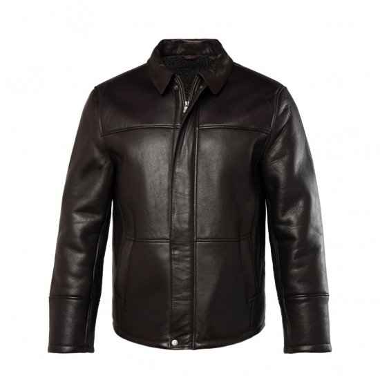 JP1880 Leather Jacket Soft Lamb Nappa Dark Brown - Bundy - Bundy Nadmerné Veľkosti 2XL-8XL