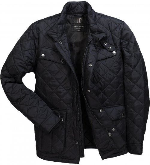 JP1880 Quilted with Multiple Pockets Jacket Black - Bundy - Bundy Nadmerné Veľkosti 2XL-8XL