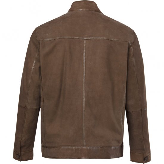 JP1880 Leather Jacket Lambskin Suede Brown - Bundy - Bundy Nadmerné Veľkosti 2XL-8XL