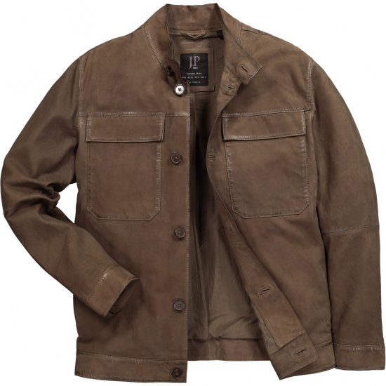 JP1880 Leather Jacket Lambskin Suede Brown - Bundy - Bundy Nadmerné Veľkosti 2XL-8XL