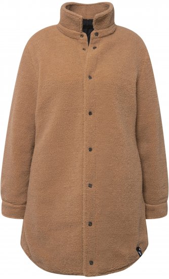 Ulla Popken Reversible Teddy Fleece Quilted Jacket Black - Bundy - 