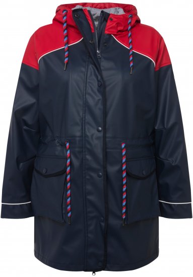 Ulla Popken HYPRAR Colorblock Triple Function Frisian Jacket Navy - Bundy - 