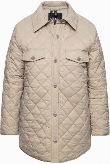 Ulla Popken Quilted Water Repellent Shirt Jacket Medium Grey - Bundy - 