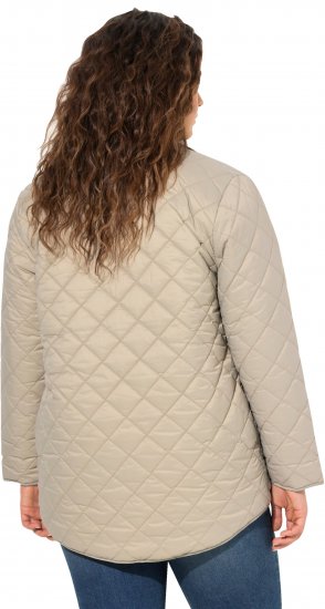 Ulla Popken Quilted Water Repellent Shirt Jacket Medium Grey - Bundy - 