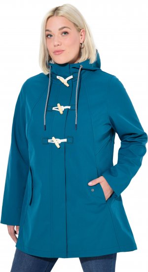 Ulla Popken HYPRAR Water-Repellent Softshell Jacket Teal - Bundy - 