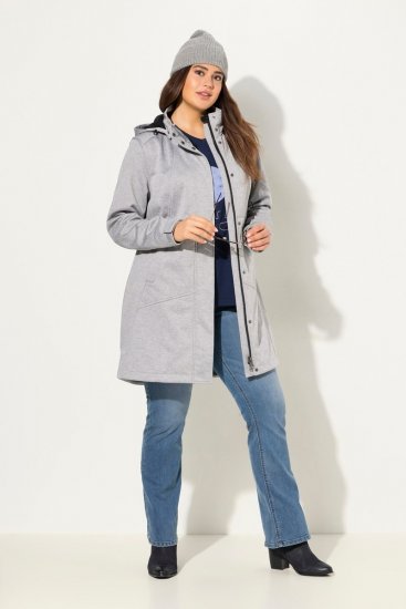 Ulla Popken HYPRAR Melange Softshell Jacket Grey Melange - Bundy - Dámske bundy vo veľkých veľkostiach