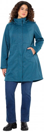 Ulla Popken HYPRAR Melange Softshell Jacket Grey Blue - Bundy - 