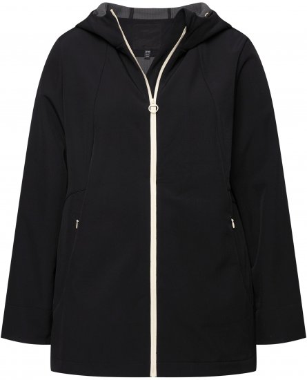 Ulla Popken HYPRAR Water Repellent Softshell Jacket Black - Bundy - 