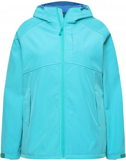 Ulla Popken Softshell Contrast Color Jacket Turquoise - Bundy - 