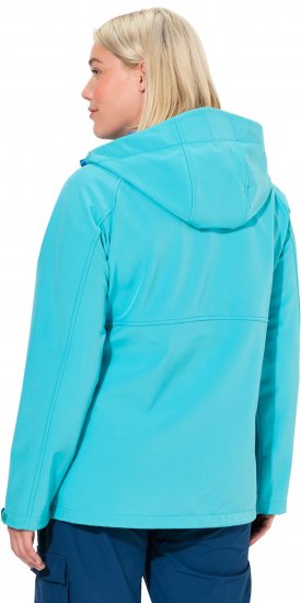 Ulla Popken Softshell Contrast Color Jacket Turquoise - Bundy - 